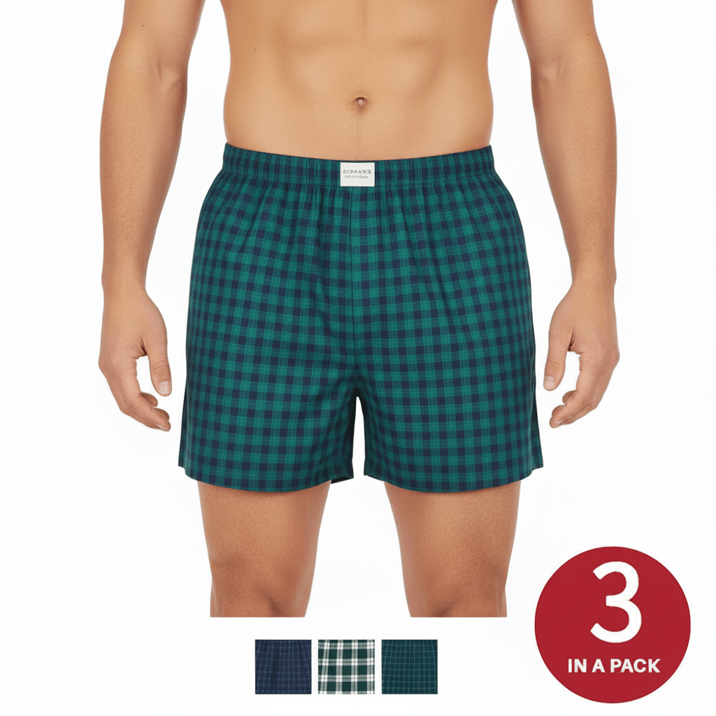 Men's Cotton Poplin Regular Fit Boxers 3Pcs Pack S - Shop Giordano