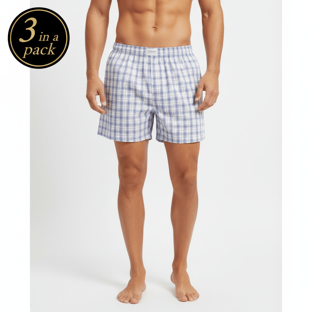 Men's Cotton Poplin Regular Fit Boxers 3Pcs Pack S - Shop Giordano