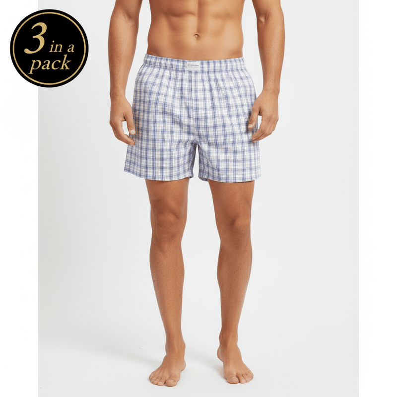 Men's Cotton Poplin Regular Fit Boxers 3Pcs Pack S - Shop Giordano