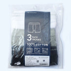 Men's Cotton Rib Regular Trunks 3 - Pack M - Shop Giordano