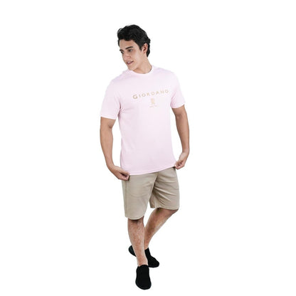 Men's Cotton Signature Print Slim Fit Tee - Giordano