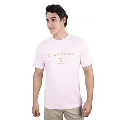 Men's Cotton Signature Print Slim Fit Tee - Giordano
