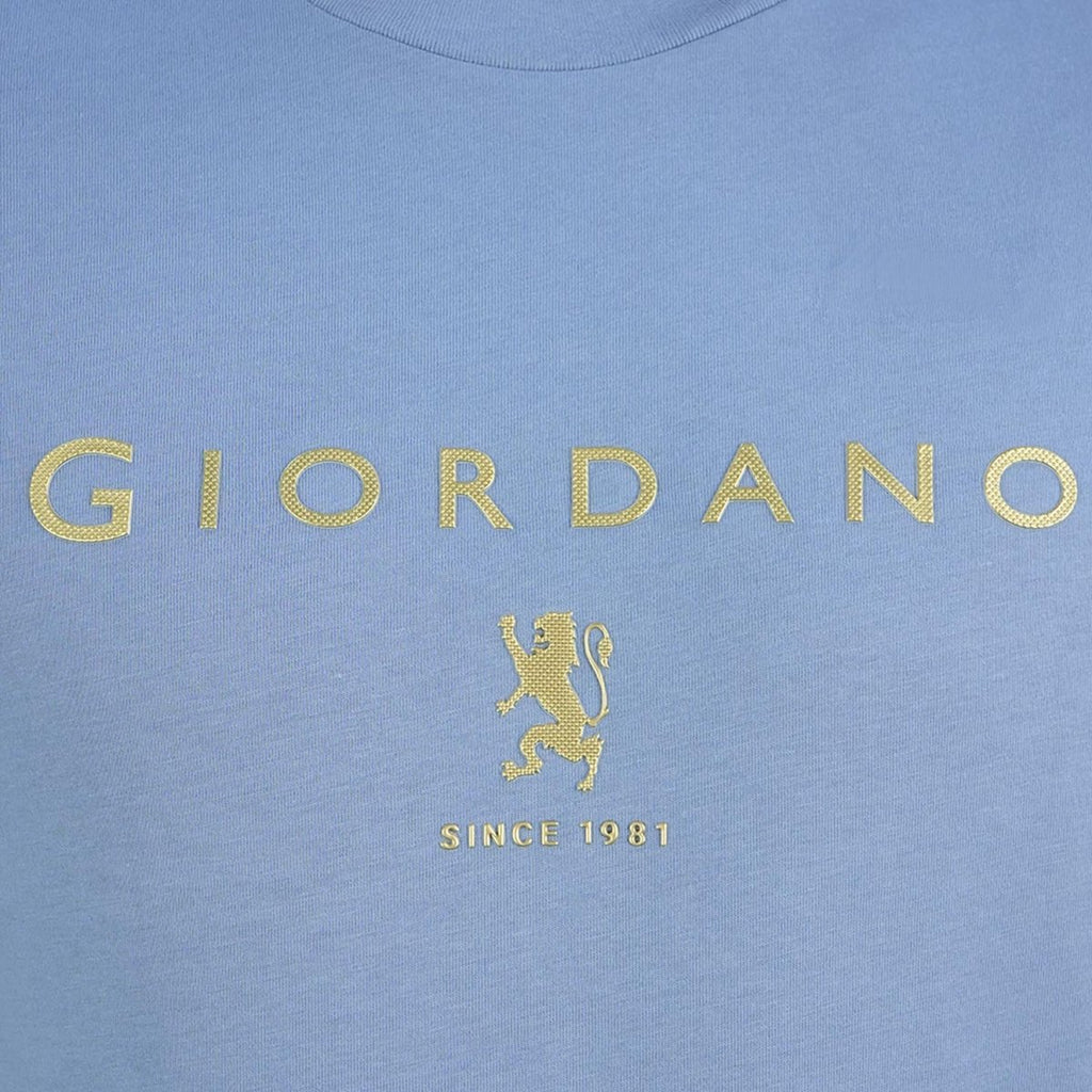 Men's Cotton Signature Print Slim Fit Tee S - Shop Giordano
