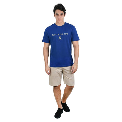 Men's Cotton Signature Print Slim Fit Tee - Giordano