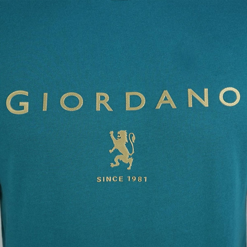 Men's Cotton Signature Print Slim Fit Tee S - Shop Giordano
