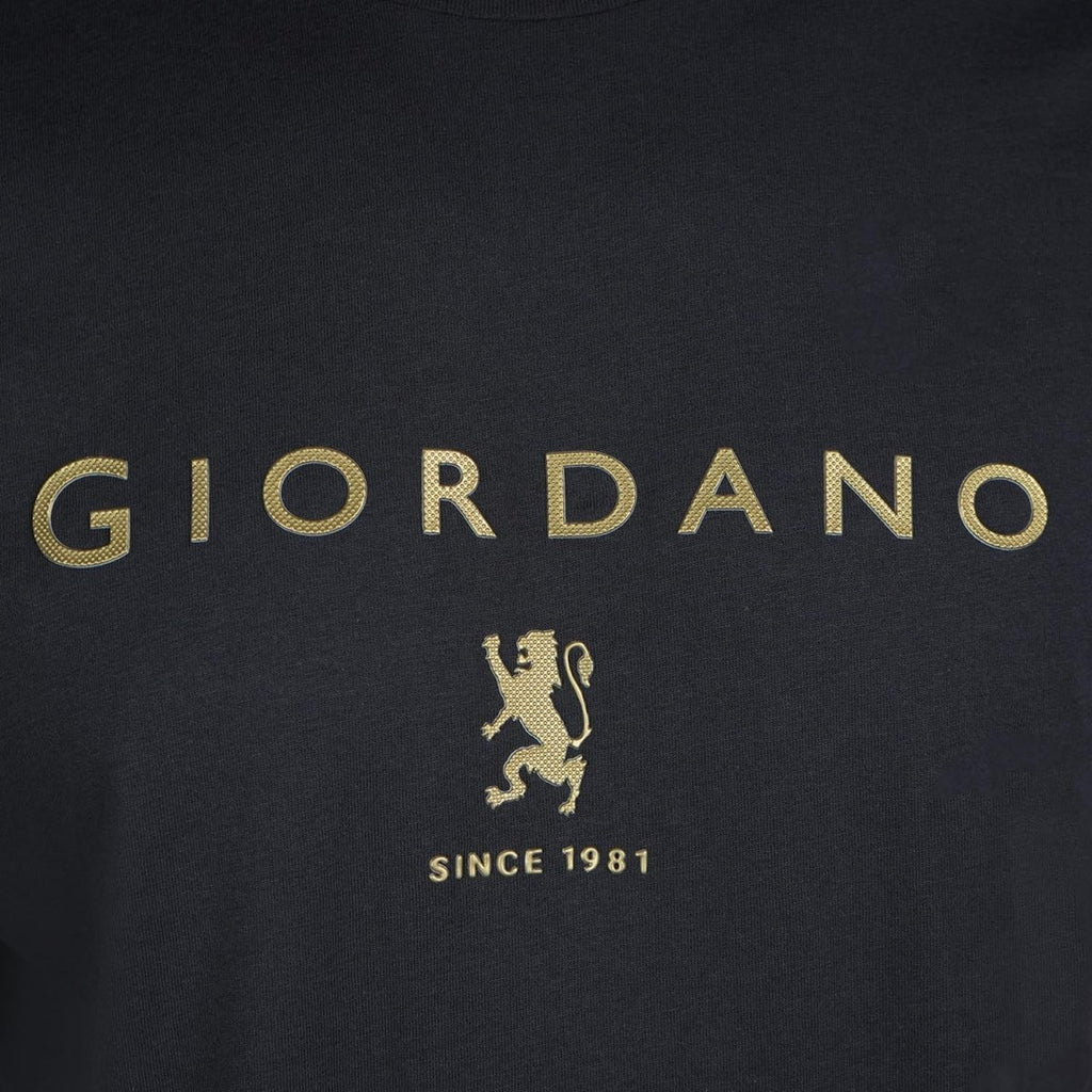 Men's Cotton Signature Print Slim Fit Tee S - Shop Giordano