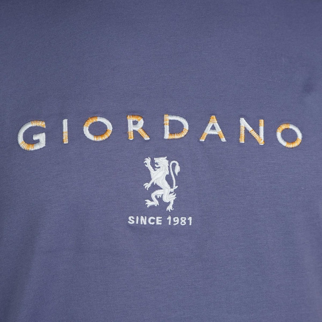 Men's Cotton Signature Print Slim Fit Tee S - Shop Giordano