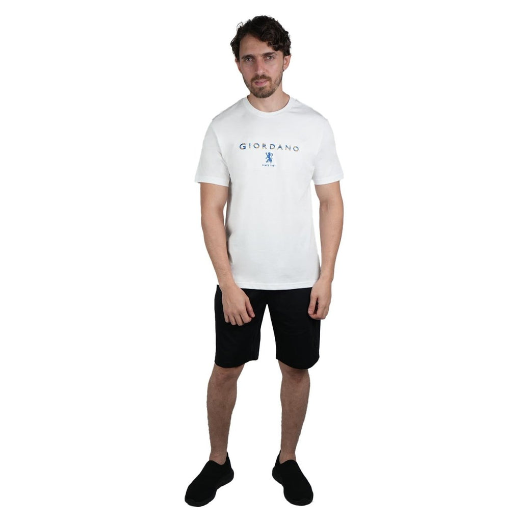 Men's Cotton Signature Print Slim Fit Tee S - Shop Giordano