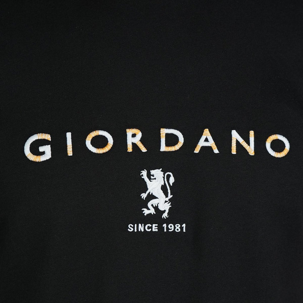 Men's Cotton Signature Print Slim Fit Tee S - Shop Giordano