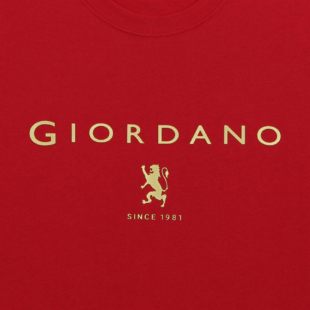 Men's Cotton Signature Print Slim Fit Tee S - Shop Giordano