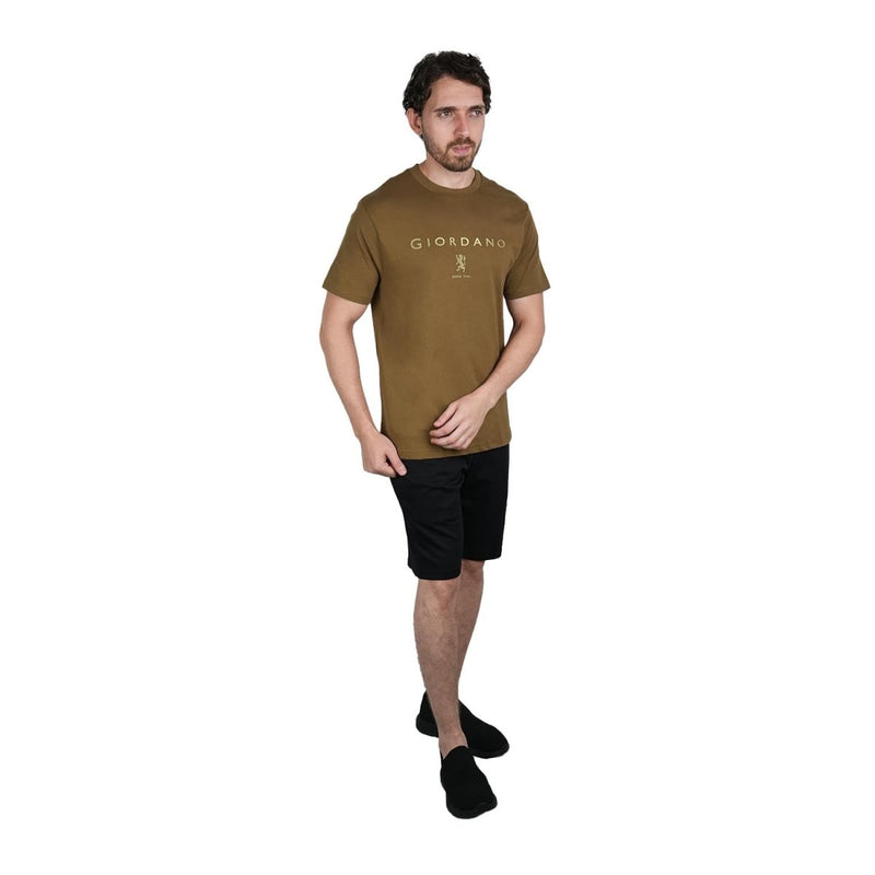 Men's Cotton Signature Print Slim Fit Tee S - Shop Giordano