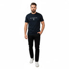 Men's Cotton Signature Print Slim Fit Tee S - Shop Giordano