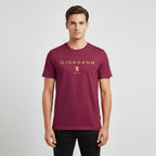Men's Cotton Signature Print Slim Fit Tee S - Shop Giordano