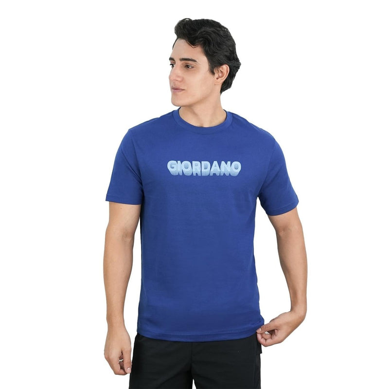 Men's Cotton Signature Print Tee S - Shop Giordano