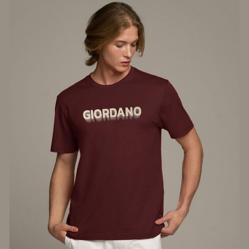 Men's Cotton Signature Print Tee S - Shop Giordano