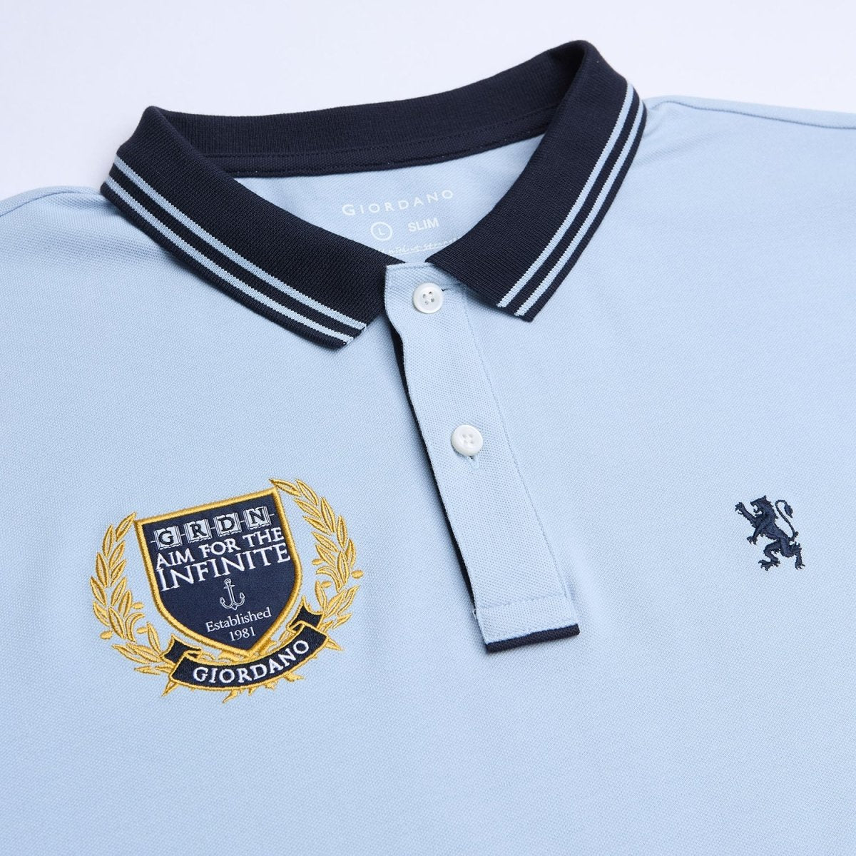 Giordano Men's Cotton Slim Fit Polo With Embroidery - first_variant_option_2 Premium Polo for Giordano