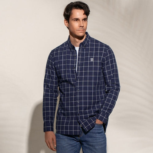 Men’S Cotton Slim Oxford Shirt With Embroidery S - Shop Giordano