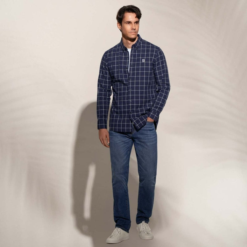 Giordano Men's Cotton Slim Oxford Shirt With Embroidery - first_variant_option_2 Premium Shirt for Giordano