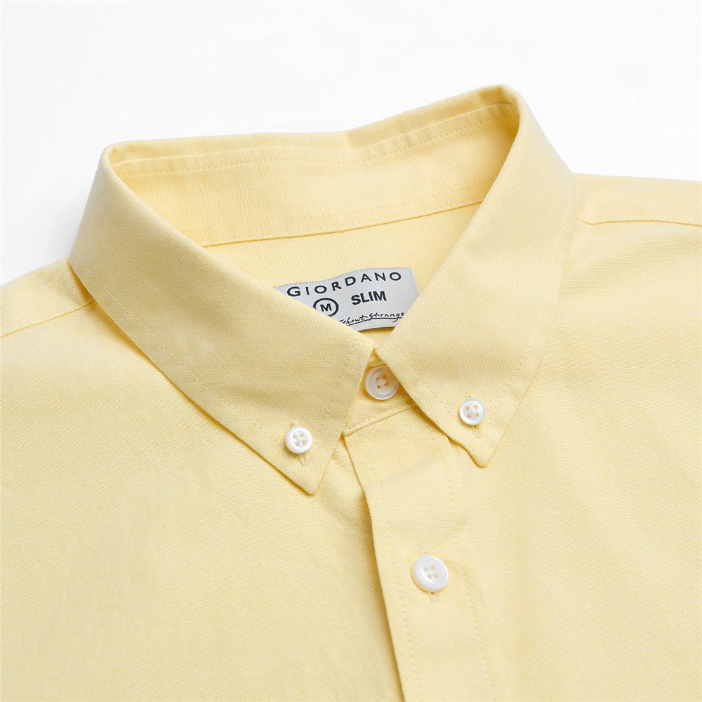 Men’S Cotton Slim Oxford Shirt With Embroidery S - Shop Giordano