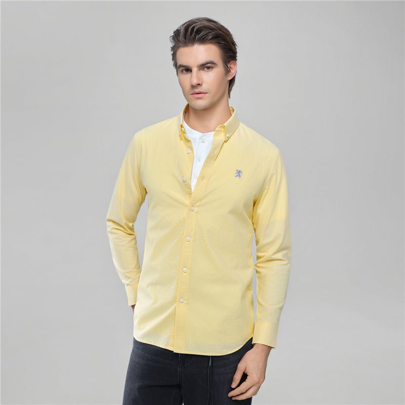 Men’S Cotton Slim Oxford Shirt With Embroidery S - Shop Giordano