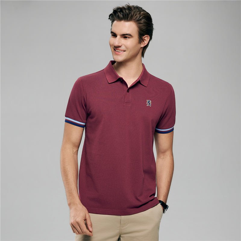 Giordano Men's Cotton Slim Performance Polo With Small Lion Embroidery - first_variant_option_2 Premium Polo for Giordano