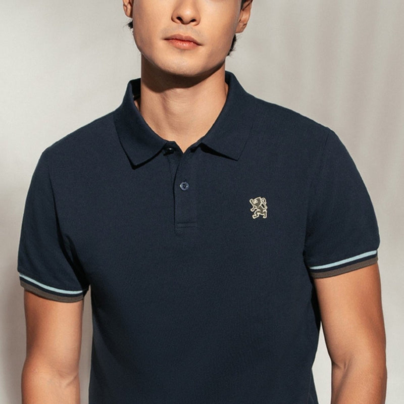 Men’S Cotton Slim Performance Polo With Small Lion Embroidery S - Shop Giordano