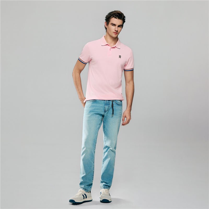 Men’S Cotton Slim Performance Polo With Small Lion Embroidery S - Shop Giordano