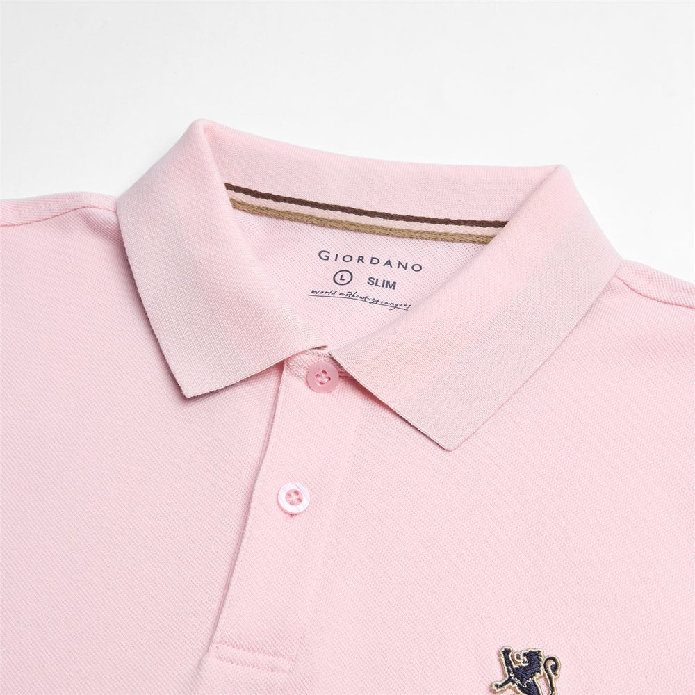 Men’S Cotton Slim Performance Polo With Small Lion Embroidery S - Shop Giordano
