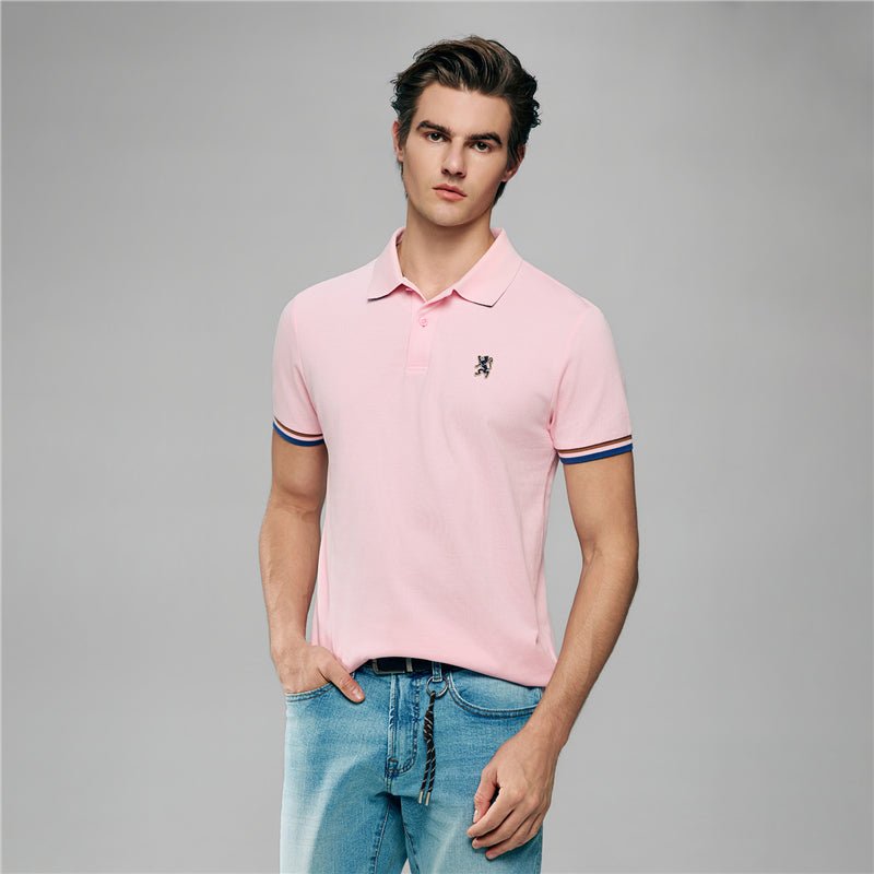 Men’S Cotton Slim Performance Polo With Small Lion Embroidery S - Shop Giordano