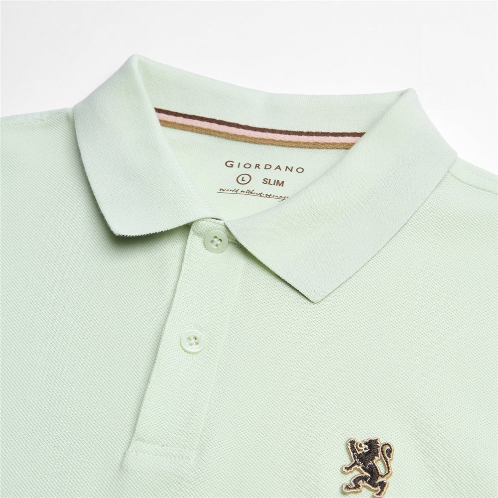 Men’S Cotton Slim Performance Polo With Small Lion Embroidery S - Shop Giordano