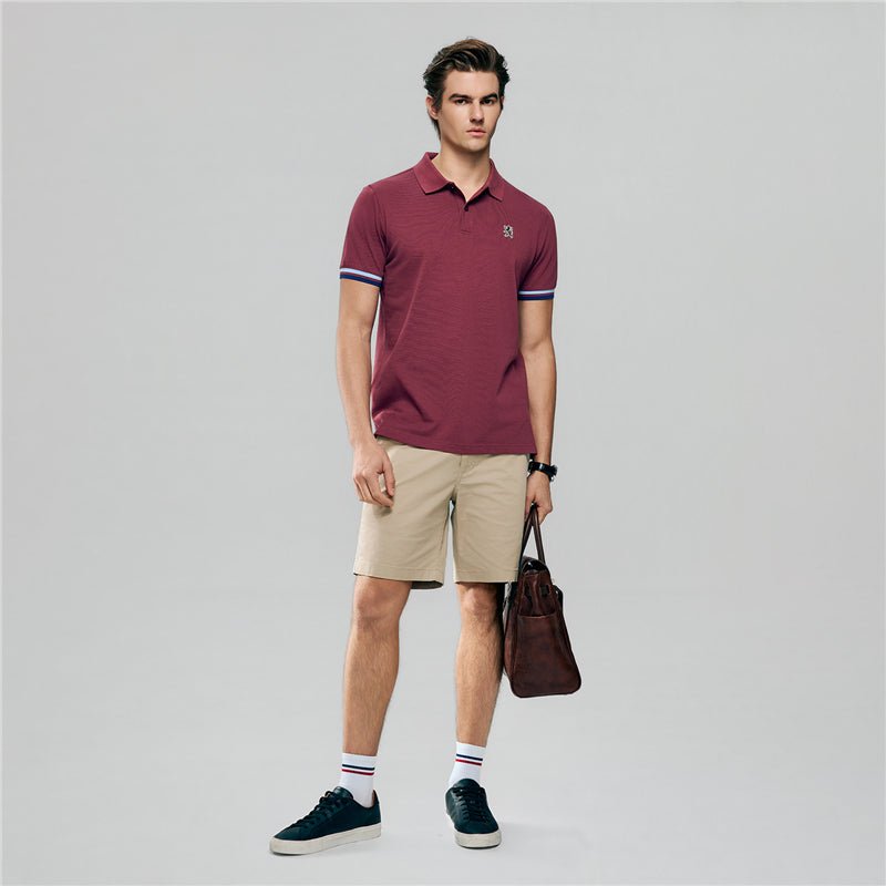 Giordano Men's Cotton Slim Performance Polo With Small Lion Embroidery - first_variant_option_2 Premium Polo for Giordano