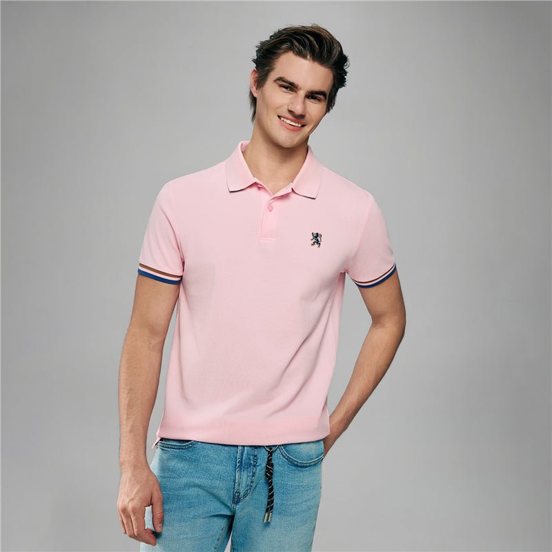 Men’S Cotton Slim Performance Polo With Small Lion Embroidery S - Shop Giordano