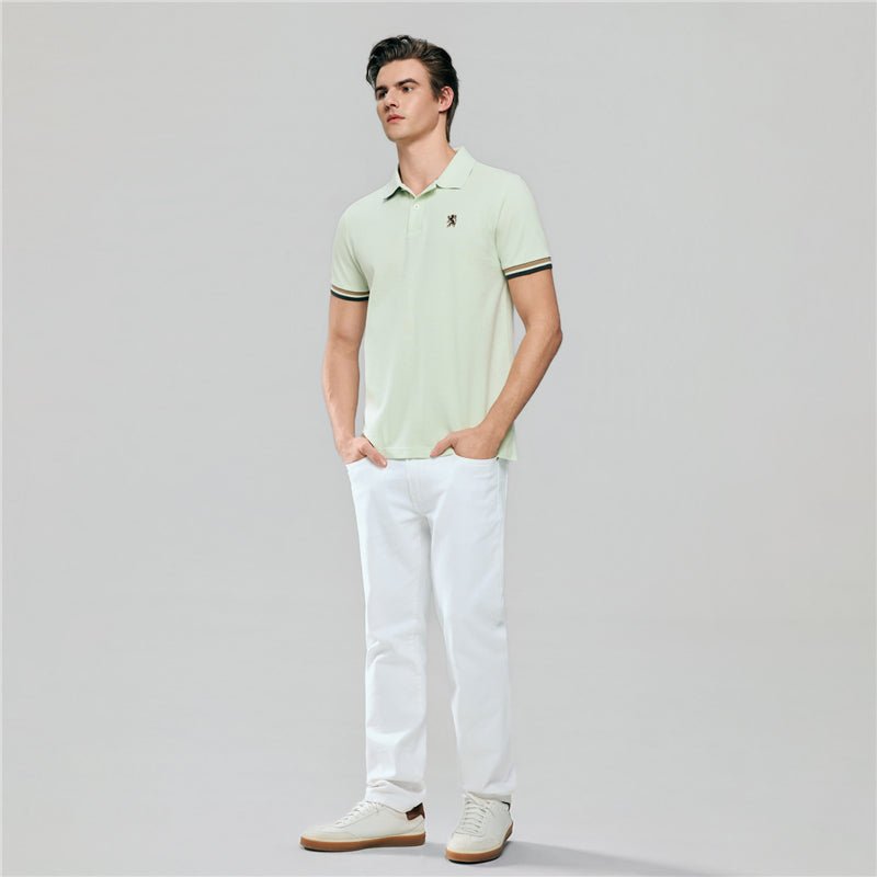 Men’S Cotton Slim Performance Polo With Small Lion Embroidery S - Shop Giordano