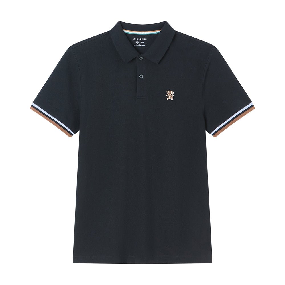 Men’S Cotton Slim Performance Polo With Small Lion Embroidery S - Shop Giordano