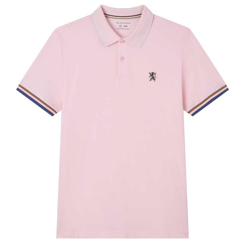 Men’S Cotton Slim Performance Polo With Small Lion Embroidery S - Shop Giordano