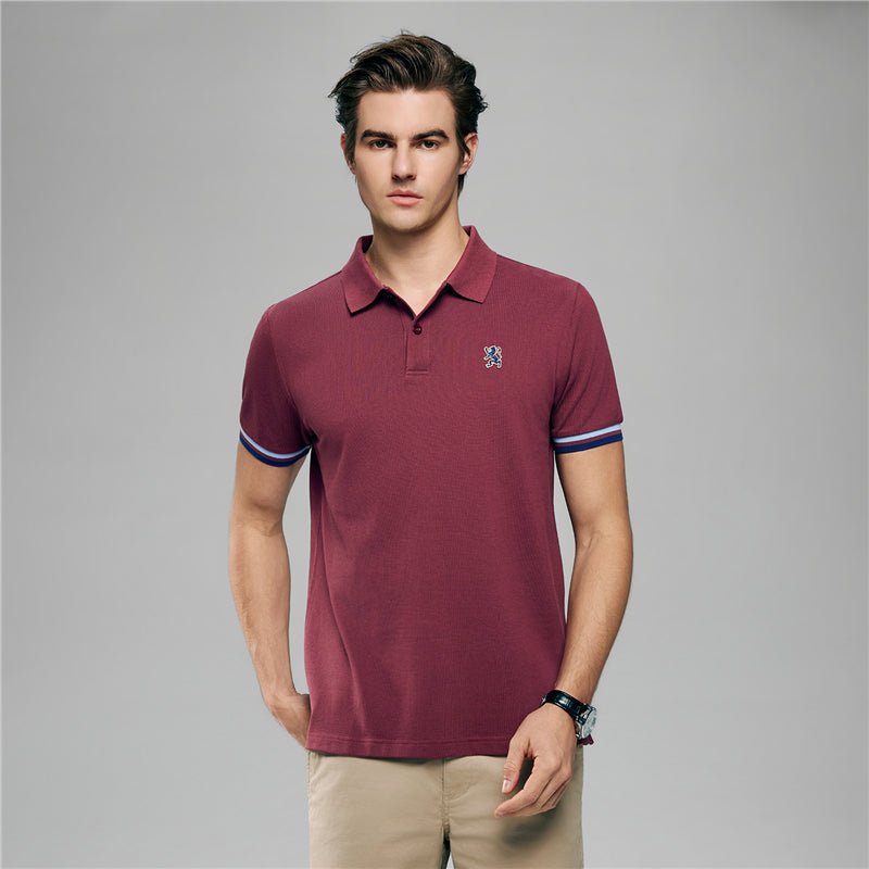 Giordano Men's Cotton Slim Performance Polo With Small Lion Embroidery - first_variant_option_2 Premium Polo for Giordano