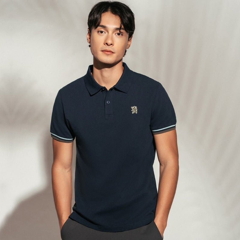 Men’S Cotton Slim Performance Polo With Small Lion Embroidery S - Shop Giordano