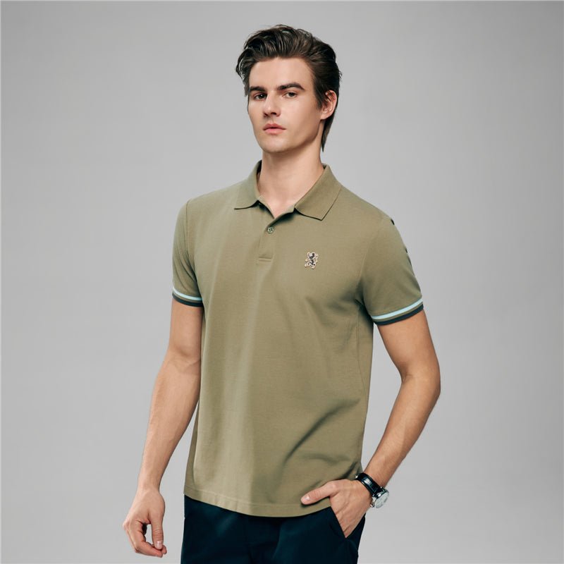 Men’S Cotton Slim Performance Polo With Small Lion Embroidery S - Shop Giordano
