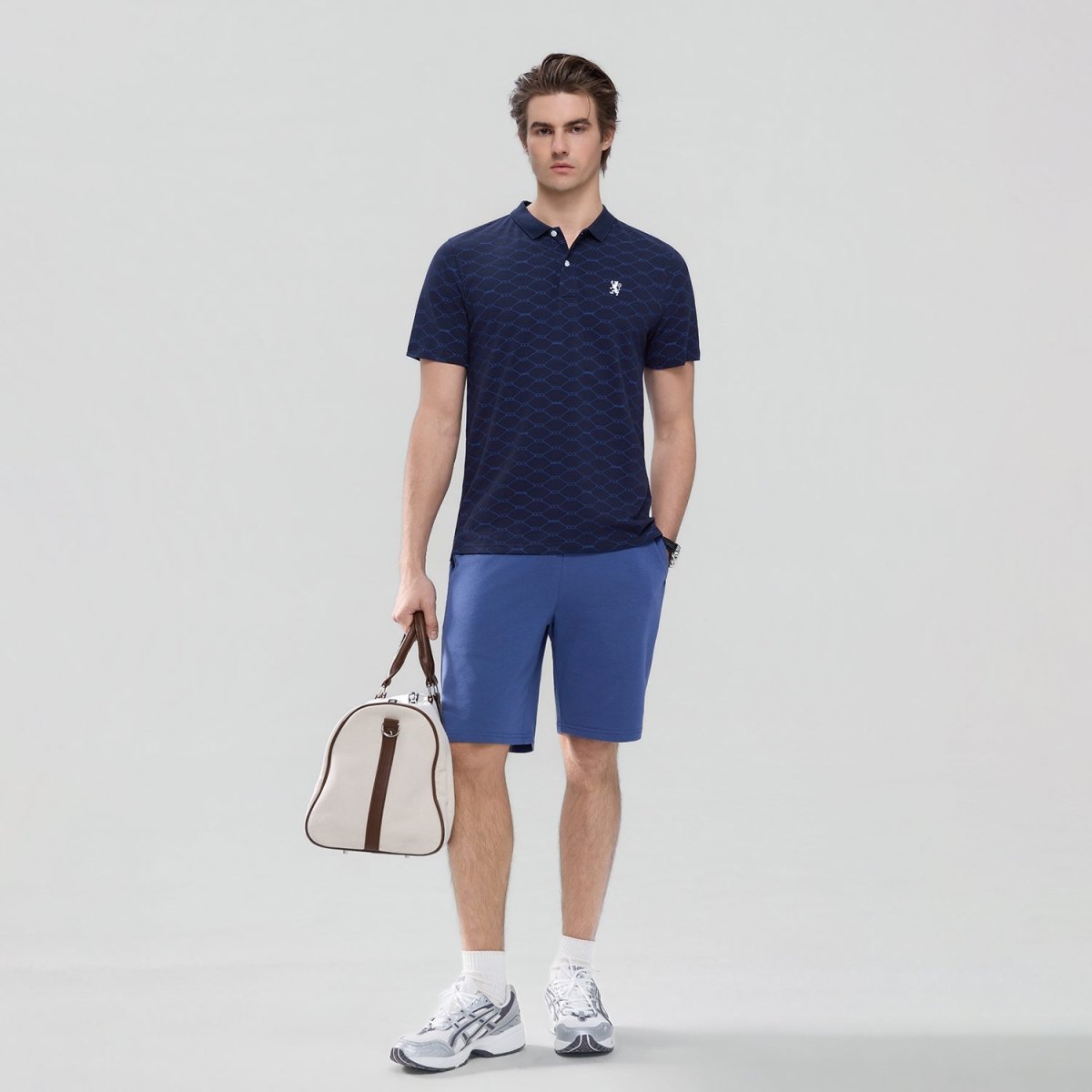 Giordano Men's Cotton Slim Pique Polo With Pattern Print - Premium Polo