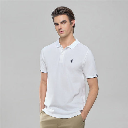 Men’S Cotton Slim Pique Polo With Small Lion Embroidery S - Shop Giordano