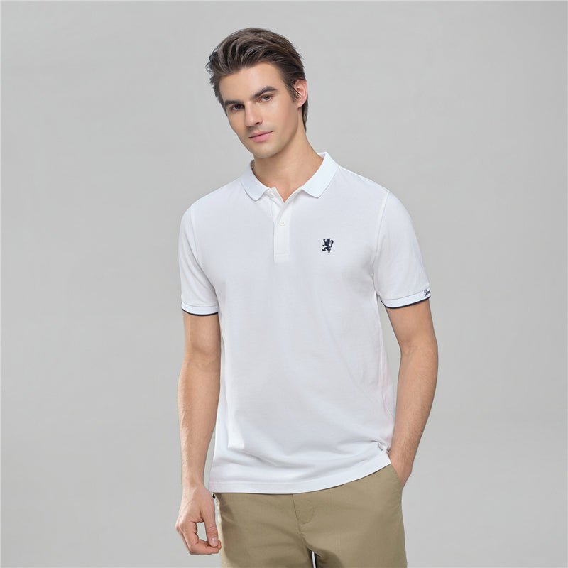 Giordano Men's Cotton Slim Pique Polo With Small Lion Embroidery - first_variant_option_2 Premium Polo for Giordano