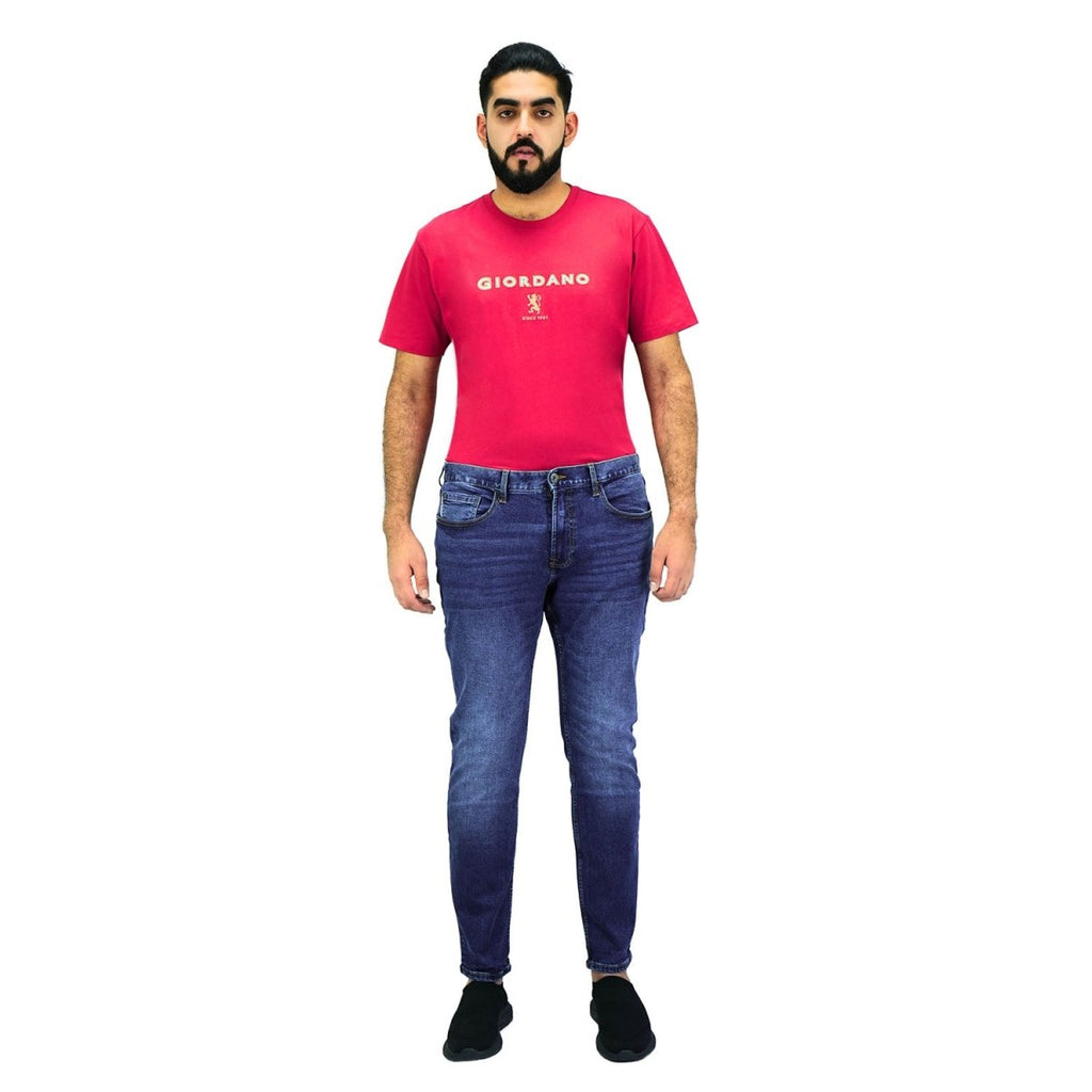 Men's Cotton Spandex Denim Low Rise Skinny Fit Tapered Jeans 30 - Shop Giordano