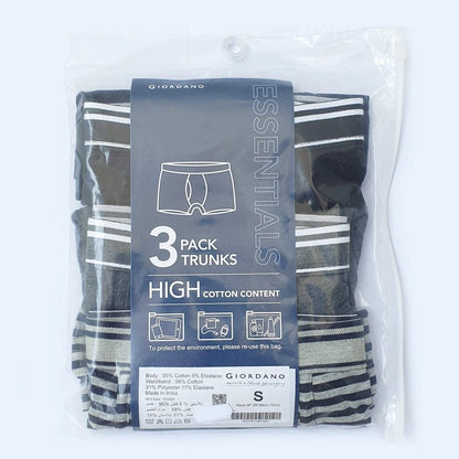 Men's Cotton Spandex Jersey 3 - Pack Trunks - Giordano