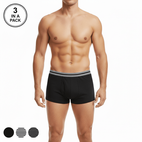 Men's Cotton Spandex Jersey 3 - Pack Trunks S - Shop Giordano