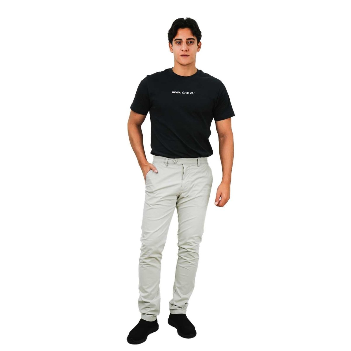 Men's Cotton Spandex Twill Slim Fit Khakis - Giordano
