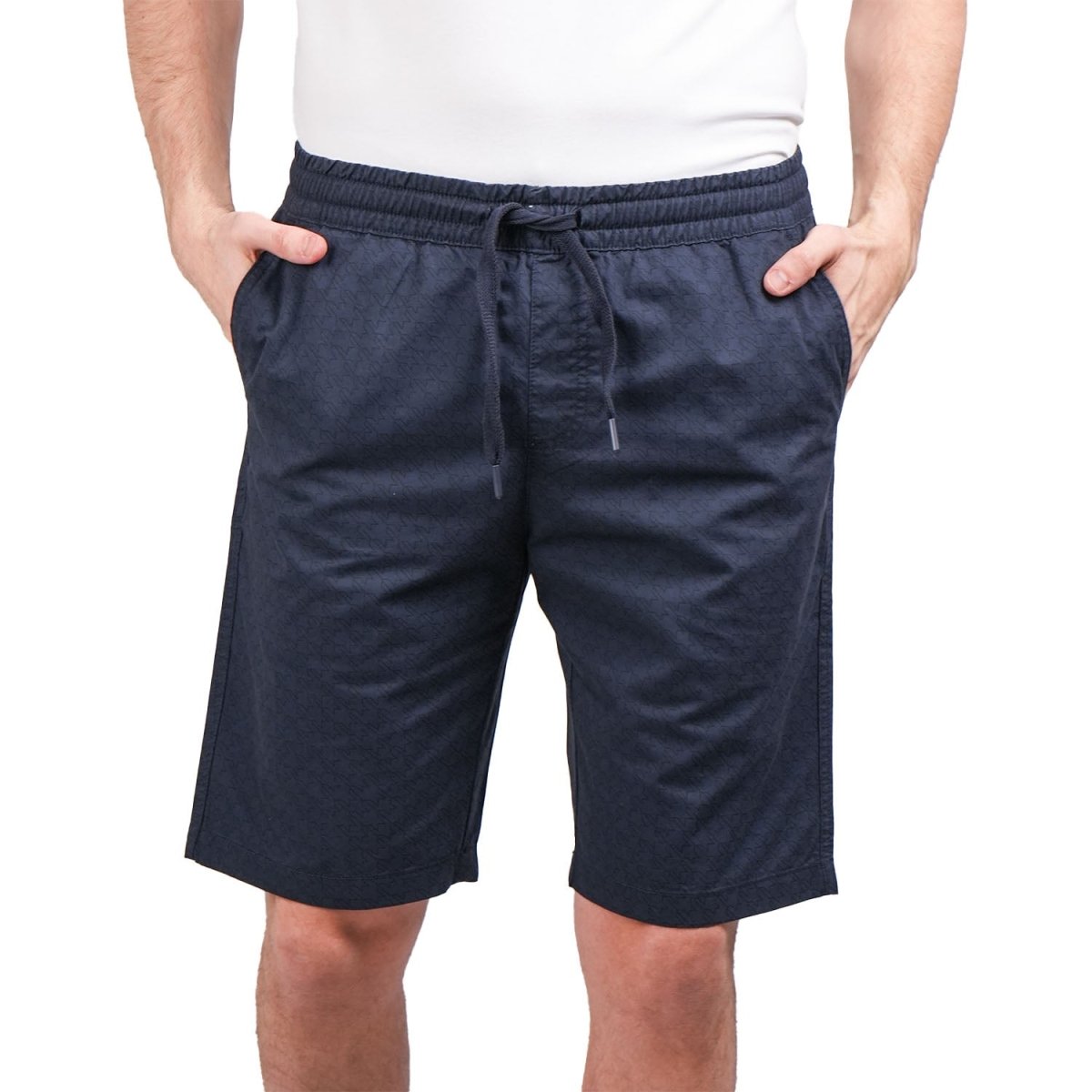 Men's Cotton Twill Bermuda Shorts: Slim Fit, Elastic Waist, Ultimate Comfort - Giordano