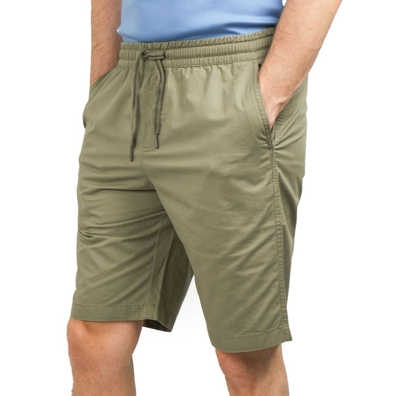Men's Cotton Twill Bermuda Shorts: Slim Fit, Elastic Waist, Ultimate Comfort S - Shop Giordano
