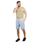 Men's Cotton Twill Bermuda Shorts: Slim Fit, Elastic Waist, Ultimate Comfort S - Shop Giordano