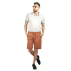 Men's Cotton Twill Bermuda Shorts: Slim Fit, Elastic Waist, Ultimate Comfort S - Shop Giordano