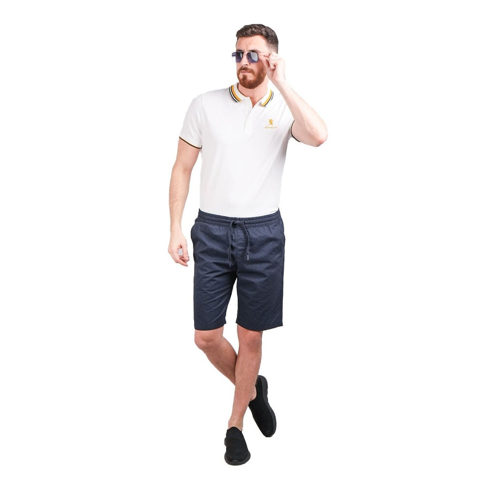Men's Cotton Twill Bermuda Shorts: Slim Fit, Elastic Waist, Ultimate Comfort S - Shop Giordano